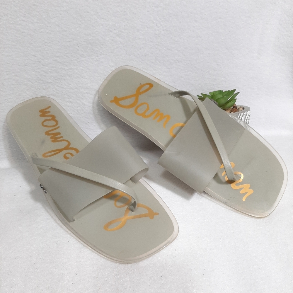 Sam Edelman Luciana Sliver Gray Thong Slide-On San - Picture 6 of 6